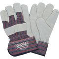 Global Industrial Leather Palm Safety Gloves with 2-1/2in Safety Cuff, Large 708123L
